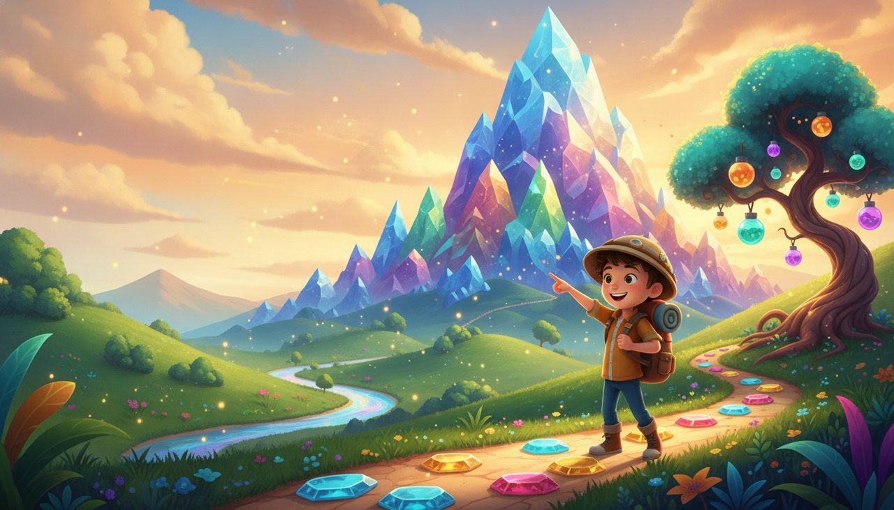 A colorful Eduventure game world full of learning quests